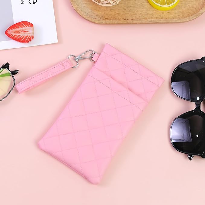 Double Eyeglass Case Soft Dual Glasses Case for Women Men Travel Squeeze Top Sunglasses Cases Eyeglasses Pouch