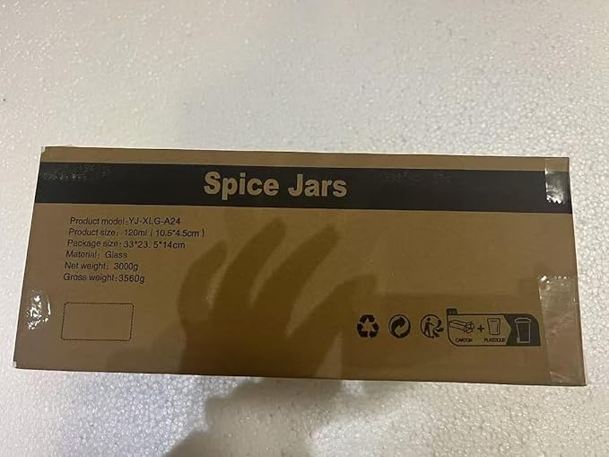 Spice Jars with Label, 36pcs 4oz Glass Spice Jars with Black Lids, Square Spice Containers with 304 Labels and Shaker Inserts, Empty Seasoning Bottles for Drawer, Cabinet, Seasoning Organizer