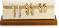 Solid Wood Jewelry Earrings Display Stand Small Jewelry Display for Long Earrings(Beige)