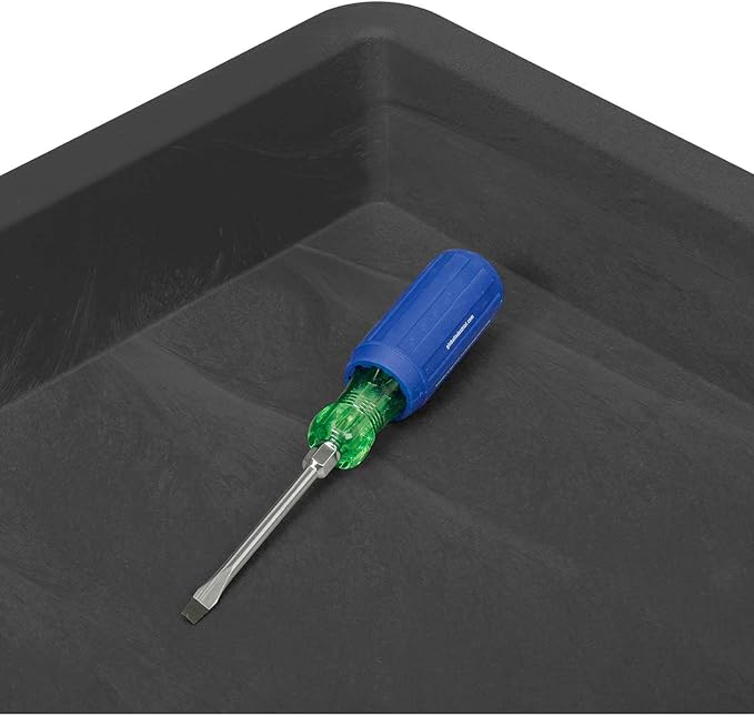 Global Industrial Industrial Service & Utility Cart, Plastic 2 Tray Black Shelf, 44” x 25-1/2”, 5" Rubber Casters