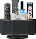 Remote Control Holder, Swivel 9 Rooms Desk Organizer and Decorations for Living Room, Leather Bedside Storage Caddy for TV Controllers/ Makeup Brush Pen/ Office Stationery/ Art Supplies/ Eyeglasses