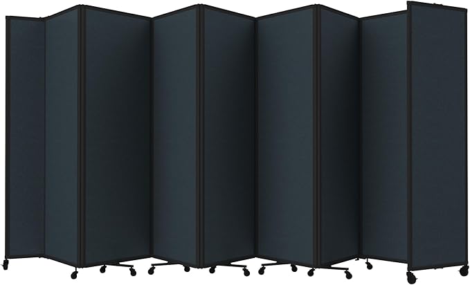 Versare Room Divider 360 Portable Wall Partition | Folding Panels | Large Freestanding Divider | Locking Wheels | Temporary Room Separator