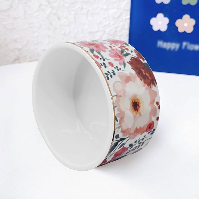 Ceramic Paper Clip Holders Paperclips Holder Dispenser Cute Clips Organizer for Desk Binder Clip Bowl Bobby Pin Hair Clip Holder Gift for Office (Pink White)