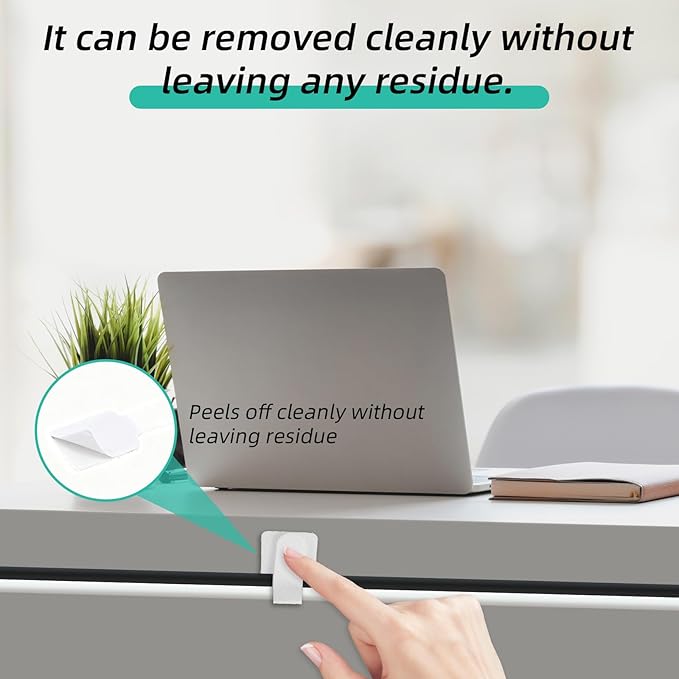 100Pcs Hook and Loop Cable Straps, Adhesive Wire Management Appliance Cord Organizer Self Adhesive Cable Ties for Kitchen Office Household Essentials, Easily Organize Desktop Wires (White)