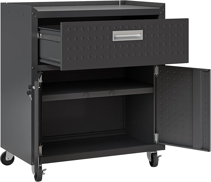 Manhattan Comfort Fortress Storage Units, Charcoal Gray