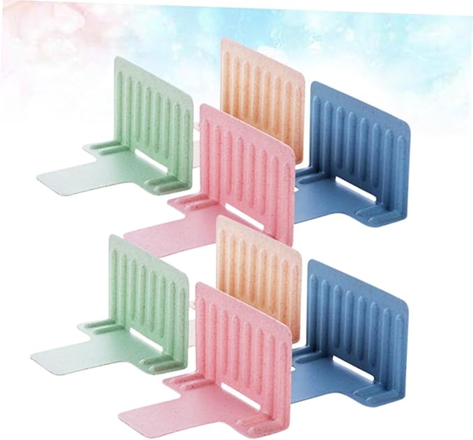 8-Piece PP Drawer Dividers for Refrigerated Food Storage Stackable Kitchen Organizer Adjustable Size for Cabinets and Freezers Random Color