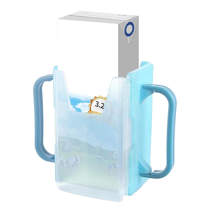 Milk Box Holder - No Squeeze Cup Holder Milk Box, Reusable Juice Bag Holder, Portable Juice Bag Length Adjustable | Juice Bag Holder with Straw Juice, Spill Proof Milk Carton Holder for Home