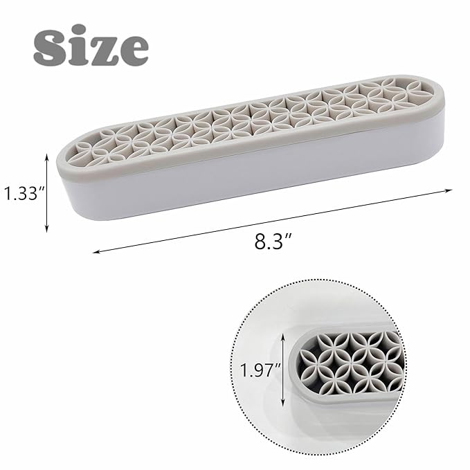 TANG SONG 1 PC Silicone Make up Brush Holder Cosmetic Storage Box Desktop Organizers (Gray)