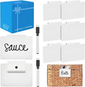Metal Basket Bin Label Clip (White, 8 Metal Label Clip)