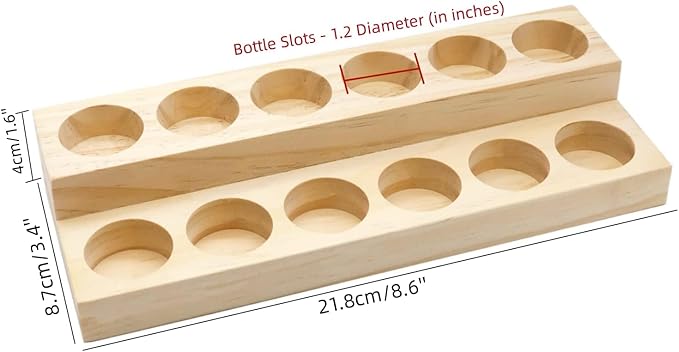 Essential Oil Display Stand Solid Wood Essential Oil Holder with 2 Tier Display Organizer Essential Oils Box Organizer Storage Rack for Organizing Displaying Holds 12 Bottles Shelves for Oil