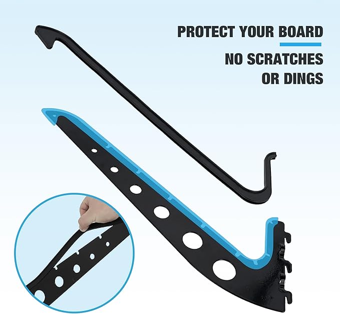6 Board Surf Rack Wall Mount for Surfboard, Wakeboard, Snowboard Storage Adjustable Wall Hangers Boards Display