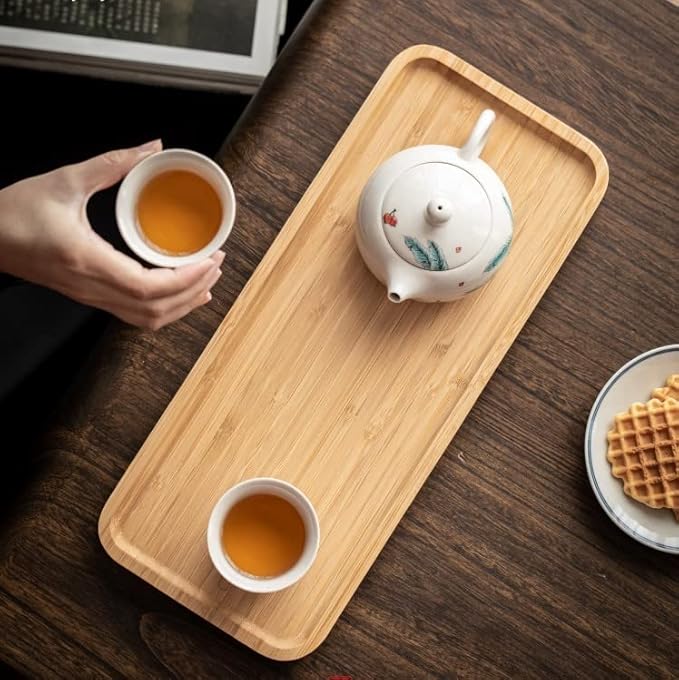 Bamboo Vanity Tray, Bathroom Counter Tray, Toilet Tank Tray, Bathroom Tray for Organizing and Home Decor, 11.8 x 5.1 x 0.8 inch