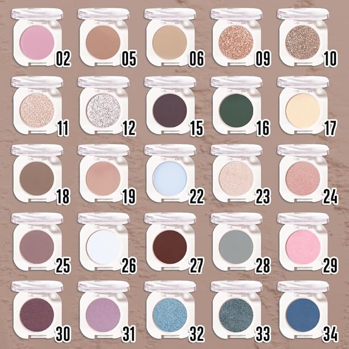 Brown Taupe Single Eyeshadow Makeup, Neutral Powde Eye Shadow for Older Women,Light Cocoa Matte Singles Eyeshadow Palette Pigmented Waterproof,sombras para ojos,Girls Monochrome Eyeshadows Gift