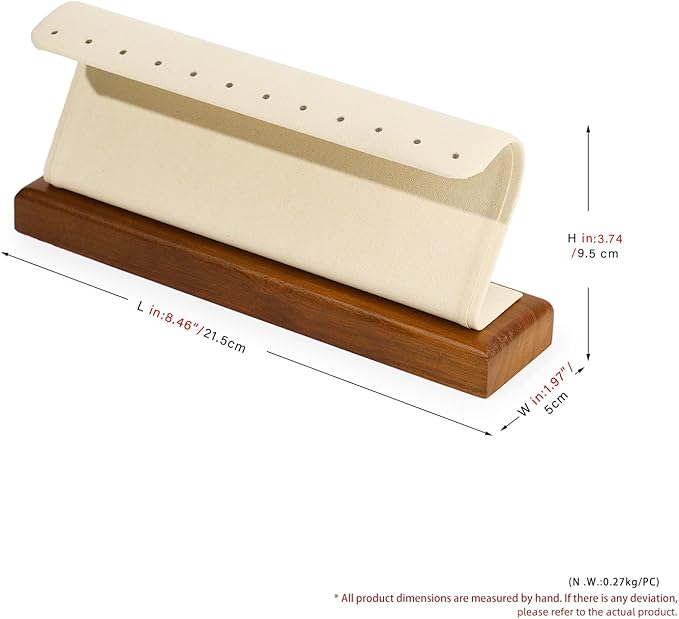 Solid Wood Jewelry Earrings Display Stand Small Jewelry Display for Long Earrings(Beige)