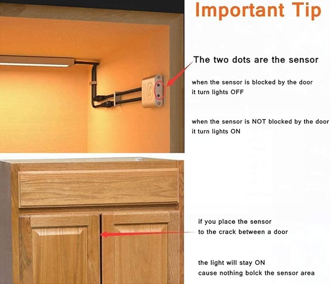 Sensky 19.7FT/6M Cabinet Lighting Kit Flexible LED Strip Lights Kit with Cabinet Sensor Switch,Power Adapter for Gun Safe Cabinet Pantry Wardrobe Lighting (6000K, 6M)