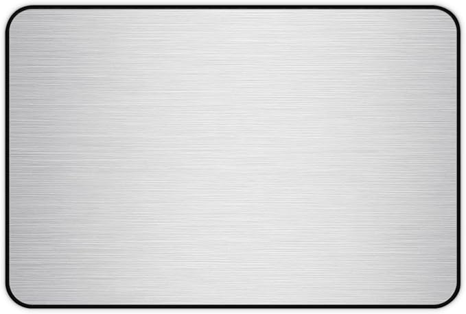 Brushed Metal Texture Desk Mat - Extended Mouse Pad & Desk Pad, Neoprene Surface, Non-Slip Rubber Base, Stitched Edges, Desk Protector for Keyboard & Mouse (Silver, 12x18)