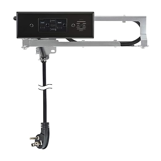 Docking Drawer Blade in-Drawer Outlet, Integrated Safety Shutoff, (2) USB-A & (2) 15 amp AC, Black