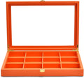 Oirlv Premium Leather Jewelry Organizer Tray with Acrylic Lid Bracelet Bangle Necklace Display Case Drawer Insert 12 Gird Jewelry Case