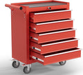 5-Drawer Tool Chest,Rolling Tool Cart with Wheels,High Capacity Tool Cabinet with Locking System for Garage, Warehouse, Workshop-Red