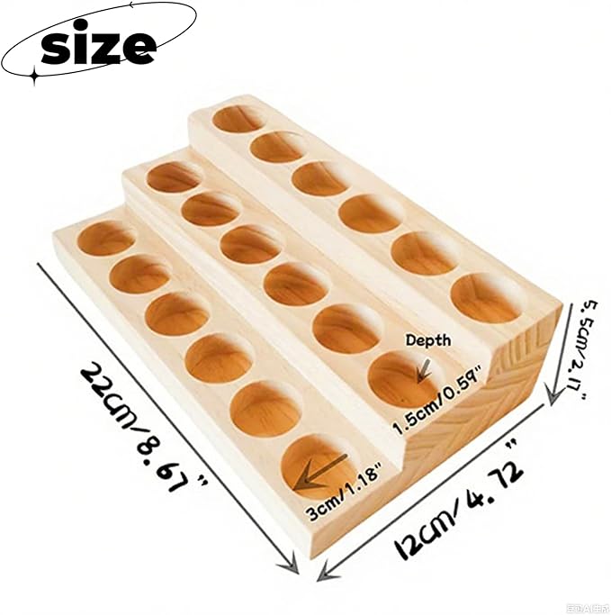 3 Tier Wooden Essential Oil Organizer Essential Oils Racks Display Stand Tabletop Storage Rack for 5-20ml Bottles Organizers and Storage Shelf Box Display for Essential Oils