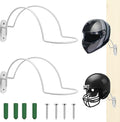 2 Pcs Helmet Rack Hanger Wall Mount Display, Helmet Holder Hooks Wall Mount for Equestrian Motorcycle Hat - White