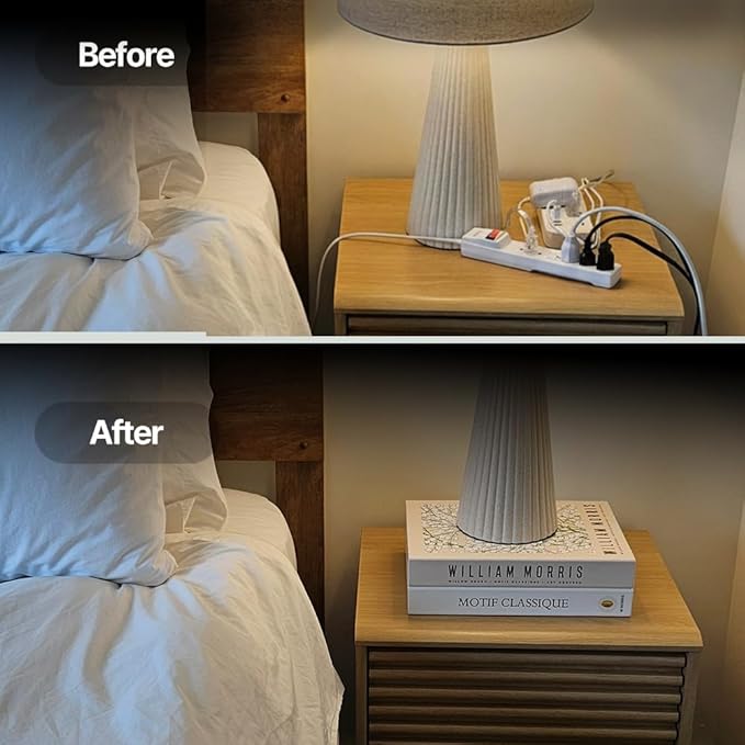 Book Shape Decorative Cable Management Box - Expandable Cable Organizer Box with Magnetic Closure for Home & Office (Serif, Standard)