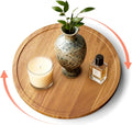 10" Acacia Wood Lazy Susan Turntable Organizer for Table Top, Round Wooden Lazy Susan Storage for Cabinet Countertop Pantry, Decorative Tray for Kitchen Bathroom Decor Coffee Bar Accessories
