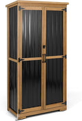 Outdoor Storage Cabinet with Shelves Outside Storage Shed Weather-Resistant with Waterproof Roof, Patio Pool Garden Garage Storage Cabinet Tool Organizer