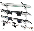 Snowboard Wall Racks, Adjustable Storage Rack for Ski, Surfboard, Wakeboard, Snowboard Wall Mount Display, White/Black