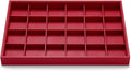Oirlv Gorgeous Red Leather 24 Gird Jewelry Tray Stackable Jewelry Drawer Organizer Rings Earrings Organizer Storage