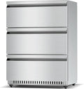 Drawer Refrigerator Outdoor Under Counter Stainless Steel 3 Drawers Beverage Refrigerator Weather Proof Built-in Beverage Fridge for Commercial Home