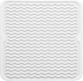 Silicone Dish Drying Mat for Multiple Usage,Easy clean,Eco-friendly,Heat-resistant Silicone Mat for Kitchen Counter or Sink,Refrigerator or Drawer liner White M 12 inches x 12 inches
