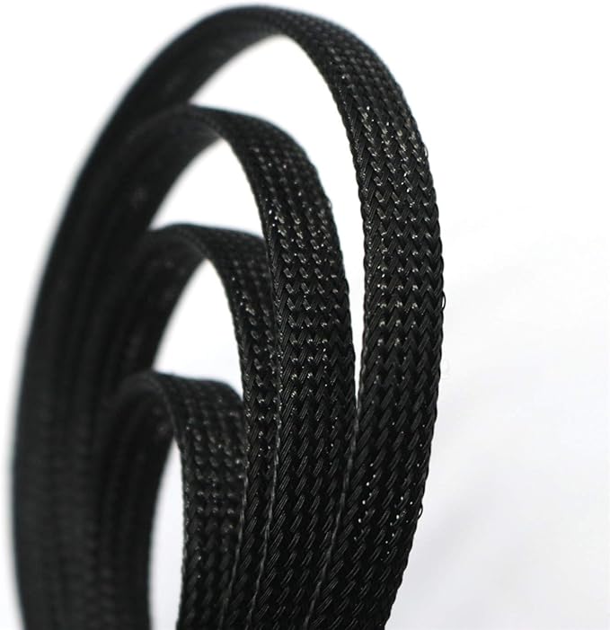 30ft PET Expandable Sleeving Wire Cable Sleeve (1/3", Black)