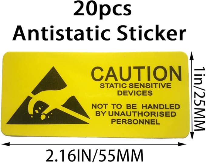 20pcs 11.8x15.7in/30x40cm Large Anti Static Bags with 20pcs Stickers, Premium Resealable Antistatic Bag,ESD Bags for Computer Electronic Devices