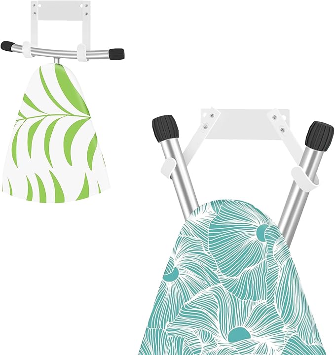 JUYSON Ironing Board Holder Wall Mount for T&Y Leg Ironing Board Hanger, Small Wall Mounted Ironing Board, Iron Holder Wall Mounted for Laundry Room