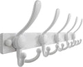 Dseap Coat Rack Wall Mount 2.0 Pro: Heavy Duty 300% Thicker, 16" Stud Mount, Stainless Steel Wall Coat Hooks Hanger for Clothes Jackets Hats Entryway Closet, MaxStrong Series, White