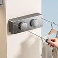 Retractable Clothesline Indoor, Non-Sagging Twin Clothes Line Retracting Outdoor Heavy Duty Clothes Drying Laundry Line Wall Mounted Stainless Steel Double Line-13.8 ft(Gray)