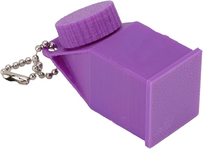 TOPINCN Milk Carton Box Keychain,Tolerant Holder Milk Carton Keychain Holder Mini Lactose Intolerance Pills Case Keychain Container (Purple)