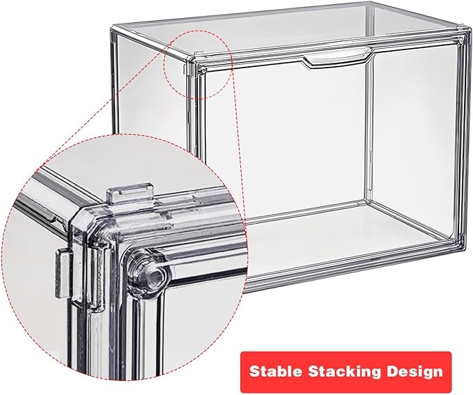 Clear Stackable Plastic Storage Bins with Lids, Large Gray Organizer Containers for Home, Kitchen & Closet Organization