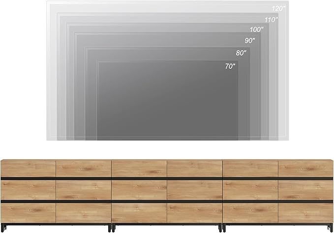 WAMPAT Dresser for Bedroom, Closet Organizers and Storage with 18 Drawers, Modern Wood Dresser with Metal Base, Chest of Drawers for Living Room, Bedroom, Oak