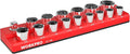 WORKPRO Magnetic Socket Organizer, 1/2-Inch SAE Sockets Holder, Socket Trays Holds 16 Pieces Standard Size and Deep Size Sockets(Socket not Included)
