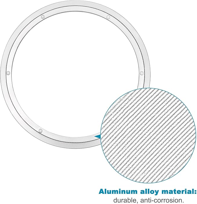 MECCANIXITY Aluminum Lazy Susan 14 Inch Turntable Ring Large Bearing Metal Rotating Turntable Bearings Swivel Plate Hardware for Round Dining-Table Showcase Display Stand Services Silver