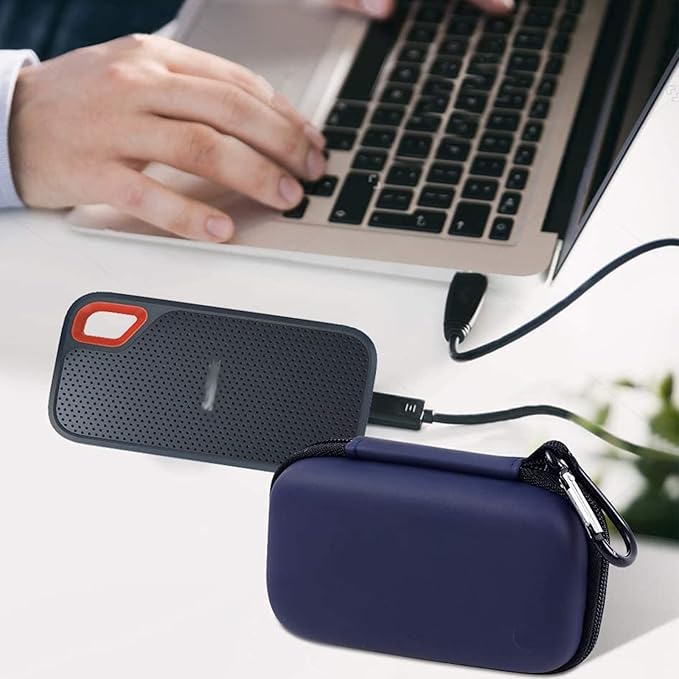 Case Compatible with SanDisk 1TB 2TB 500GB / for SanDisk PRO Extreme Portable SSD, External Solid State Hard Drive Storage Holder for SDSSDE61/ SDSSDE60/ SDSSDE81 (Box Only) Blue