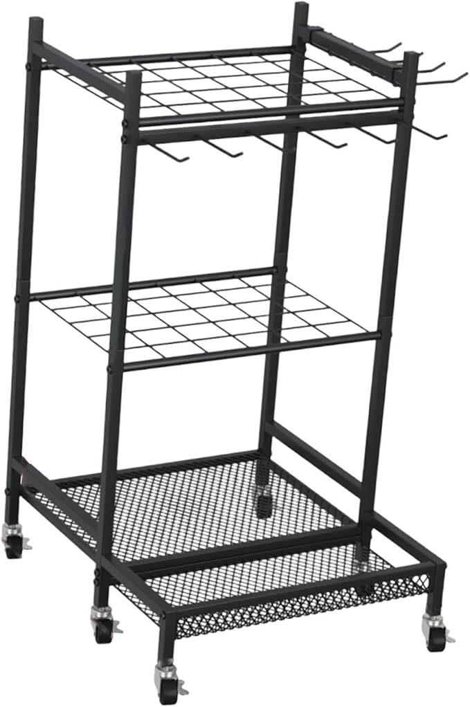 Garden Tool Organizer Garage Tools Organizer with Wheels for Simple Assembly for Shed Organization
