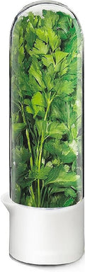 Cilantro Container for Fridge, Herb Saver for Refrigerator - Fresh Herb Keeper for Cilantro, Basil, Asparagus, Parsley, Keeps Greens Vegetables for 2-3 Weeks