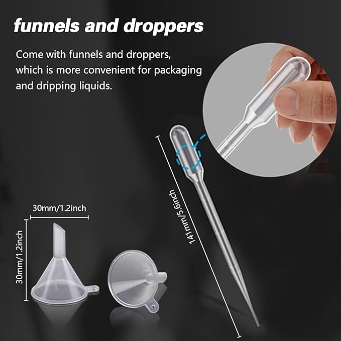 12PCS 3ML White Plastic Empty Squeezable Dropper Bottles Portable Eye Liquid Dropper Small Plastic Refillable Containers with Screw Cap and Plug (White, 3ML)