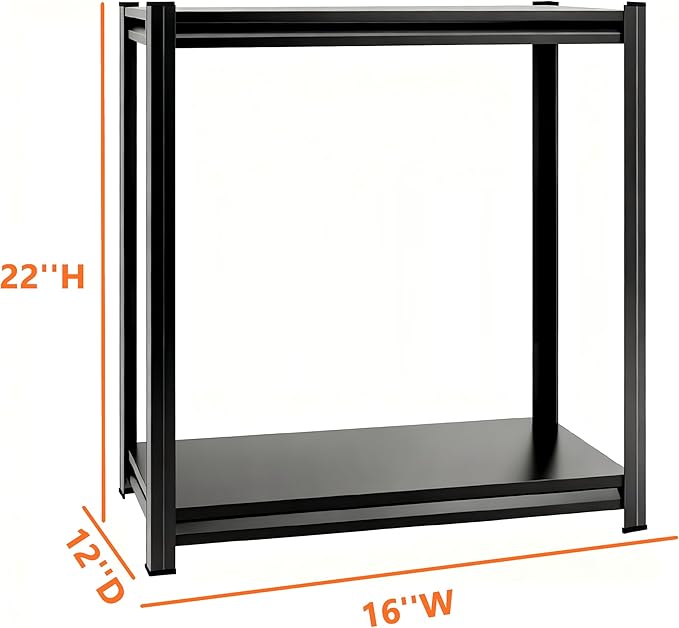 2-Tier End Table, Sofa Side Table for Small Space with Storage Shelf, Couch Table & Nightstand for Living Room, Bedroom, Office,22''H×16''W×12''D