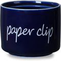 ONTUBE Porcelain Paper Clip Holders,Ceramic Paper Clip Organizer (Navy)