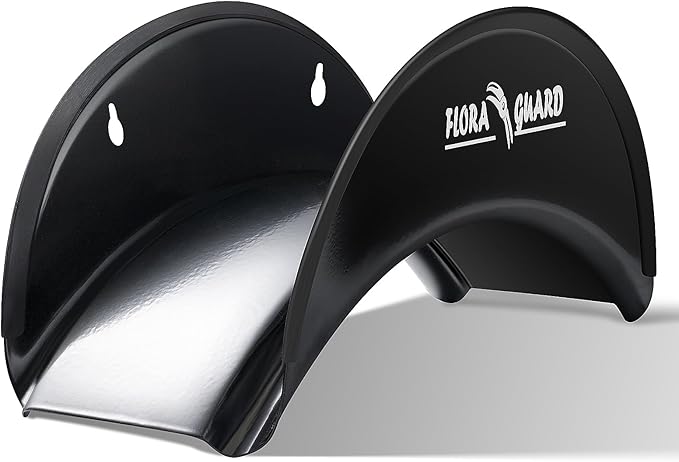 FLORA GUARD Garden Hose Holder, Heavy-Duty Hose Hanger, Holds Up to 125 ft, Garden Rack Wall Mount for Outside, Rust and Slip Resistant, Black