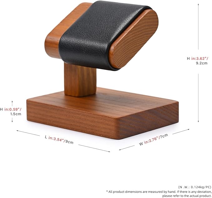 Oirlv Solid Wood Single Watch Display Stand Showcase Bracelet Bangle Jewelry Display Holder Wristwatch Holder for Men or Women(Black)